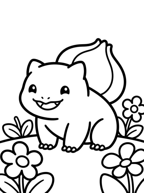 Bulbasaur Alegre en el Jardín para colorir Desenho de Bulbasaur Alegre en el Jardín para colorir e imprimir grátis