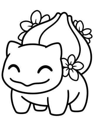 Bulbasaur Tierno con Flor para colorir Desenho de Bulbasaur Tierno con Flor para colorir e imprimir grátis