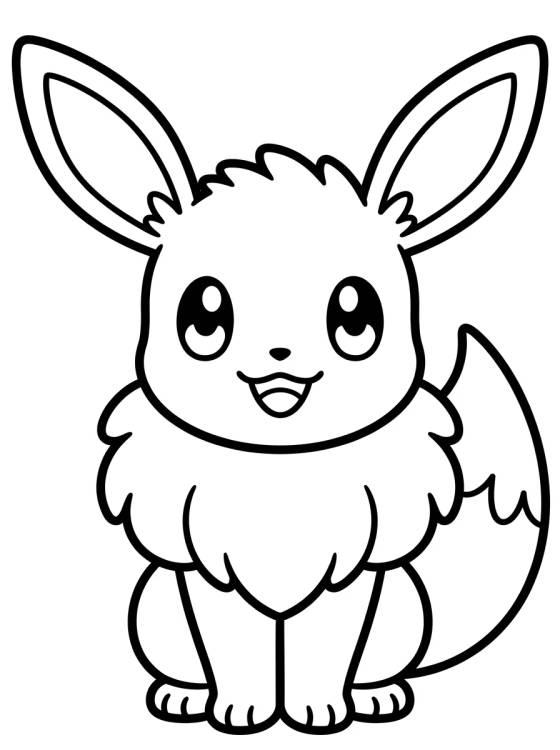 Eevee Lindo Sentado para colorir Desenho de Eevee Lindo Sentado para colorir e imprimir grátis