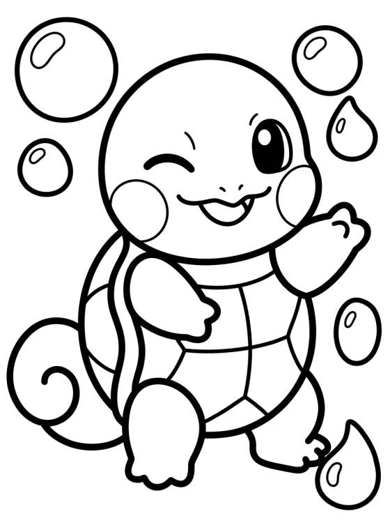 Squirtle Jugando en el Agua para colorir Desenho de Squirtle Jugando en el Agua para colorir e imprimir grátis