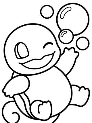 Squirtle Kawaii Jugando con Agua para colorir Desenho de Squirtle Kawaii Jugando con Agua para colorir e imprimir grátis