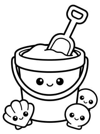 Cubeta y Pala de Arena para colorir Desenho de Cubeta y Pala de Arena para colorir e imprimir grátis