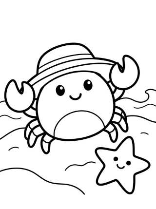 Cangrejo Feliz en la Arena para colorir Desenho de Cangrejo Feliz en la Arena para colorir e imprimir grátis