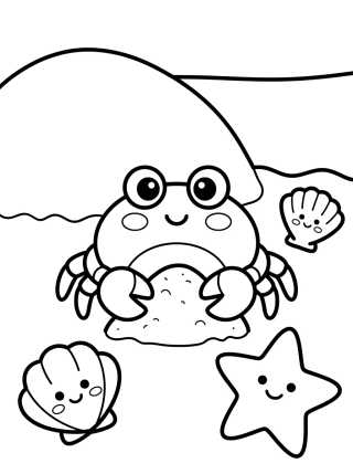Cangrejo Lindo en la Arena para colorir Desenho de Cangrejo Lindo en la Arena para colorir e imprimir grátis