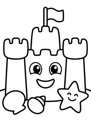 Castillo de Arena con Sonrisa para colorir Desenho de Castillo de Arena con Sonrisa para colorir e imprimir grátis