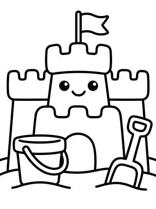 Castillo de Arena Tierno para colorir Desenho de Castillo de Arena Tierno para colorir e imprimir grátis