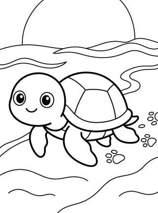 Tortuguita Caminando en la Arena para colorir Desenho de Tortuguita Caminando en la Arena para colorir e imprimir grátis