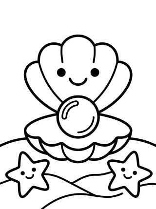 Conchita Sonriente con Perla para colorir Desenho de Conchita Sonriente con Perla para colorir e imprimir grátis
