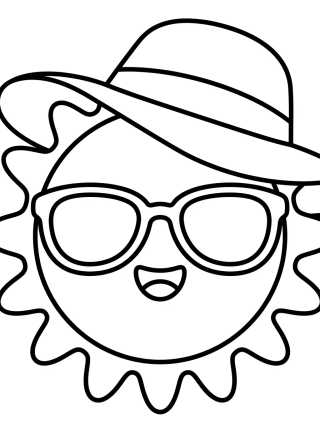 Solcito Tierno con Lentes de Sol para colorir Desenho de Solcito Tierno con Lentes de Sol para colorir e imprimir grátis
