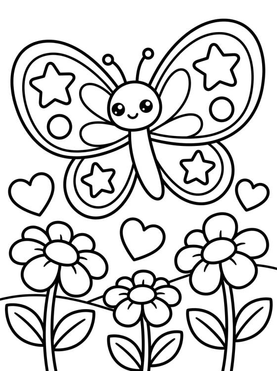 Mariposa volando en el Jardín para colorir Desenho de Mariposa volando en el Jardín para colorir e imprimir grátis