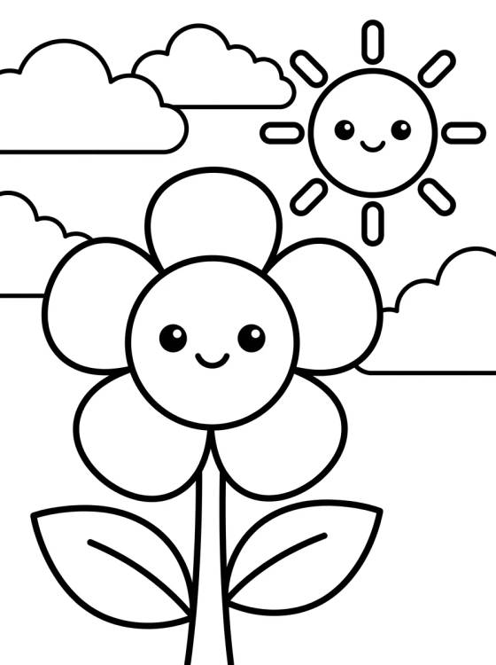 Flor Tierna Sonriente para colorir Desenho de Flor Tierna Sonriente para colorir e imprimir grátis