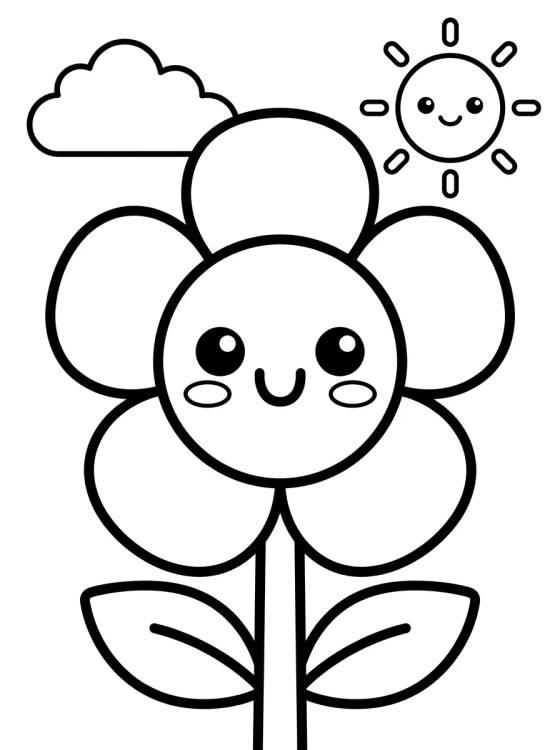 Flor Linda Sonriente para colorir Desenho de Flor Linda Sonriente para colorir e imprimir grátis