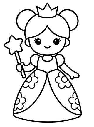 Princesa con Vestido de Flores para colorir Desenho de Princesa con Vestido de Flores para colorir e imprimir grátis