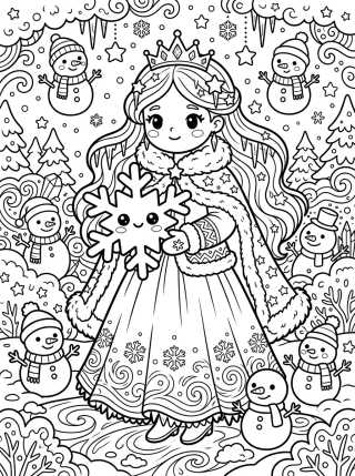 Princesa del Hielo Encantada para colorir Desenho de Princesa del Hielo Encantada para colorir e imprimir grátis