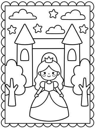 Princesa en el Castillo Mágico para colorir Desenho de Princesa en el Castillo Mágico para colorir e imprimir grátis