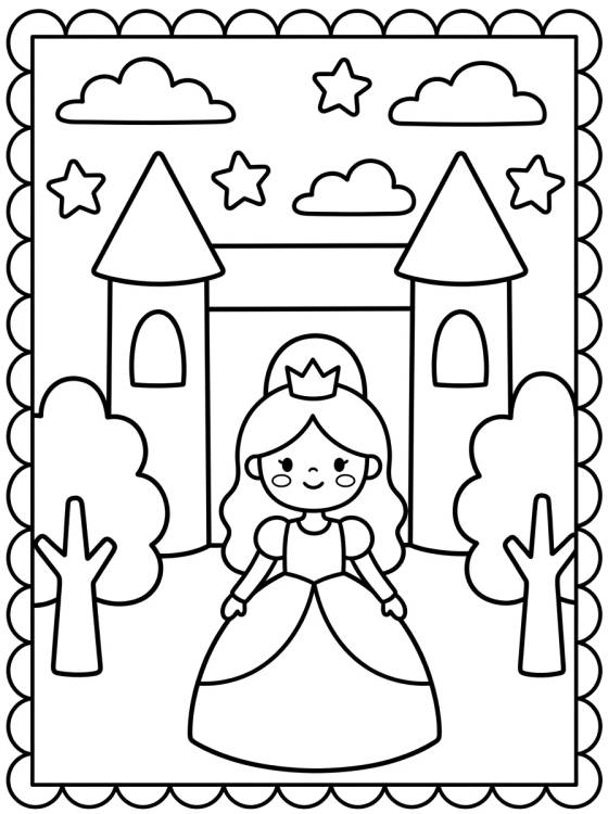 Princesa en el Castillo Mágico para colorir Desenho de Princesa en el Castillo Mágico para colorir e imprimir grátis