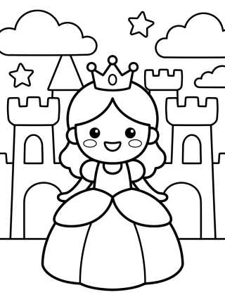 Princesa en el Castillo Mágico para colorir Desenho de Princesa en el Castillo Mágico para colorir e imprimir grátis