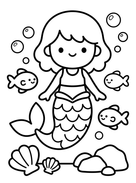 Princesa Sirena Encantada para colorir Desenho de Princesa Sirena Encantada para colorir e imprimir grátis