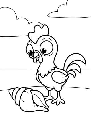 Hei Hei Confundido con una Concha para colorir Desenho de Hei Hei Confundido con una Concha para colorir e imprimir grátis