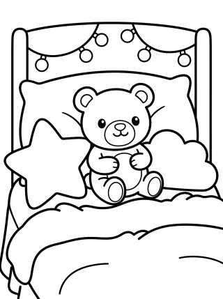 Coleção de desenhos para colorir: Habitación Acogedora y Linda