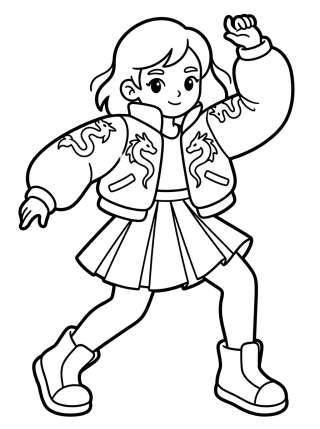 Coleção de desenhos para colorir: Roupas de Guerreras K-Pop