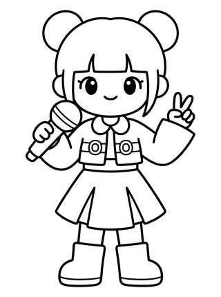 Chaqueta Neón y Falda de Guerrera K-Pop para colorir Desenho de Chaqueta Neón y Falda de Guerrera K-Pop para colorir e imprimir grátis