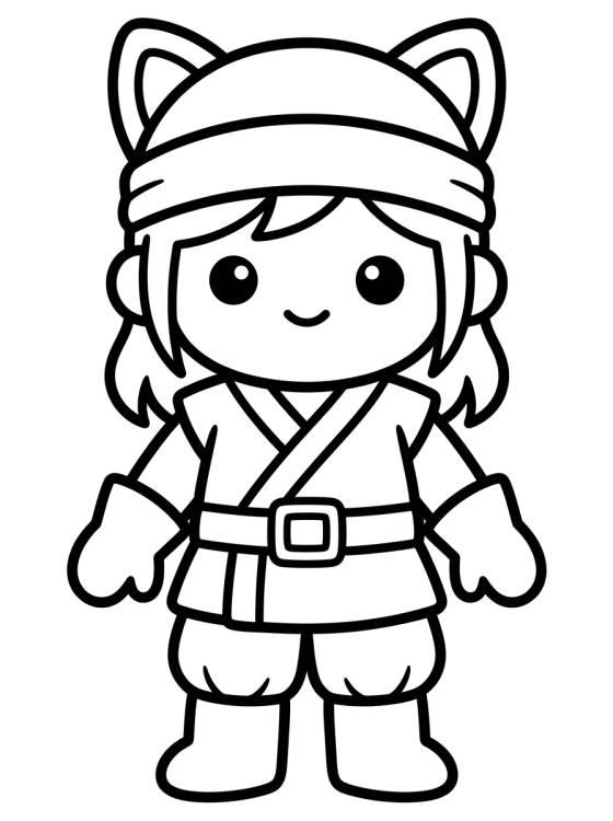 Traje Ninja K-Pop con Diadema para colorir Desenho de Traje Ninja K-Pop con Diadema para colorir e imprimir grátis
