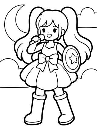 Vestido de Combate y Botas Altas para colorir Desenho de Vestido de Combate y Botas Altas para colorir e imprimir grátis
