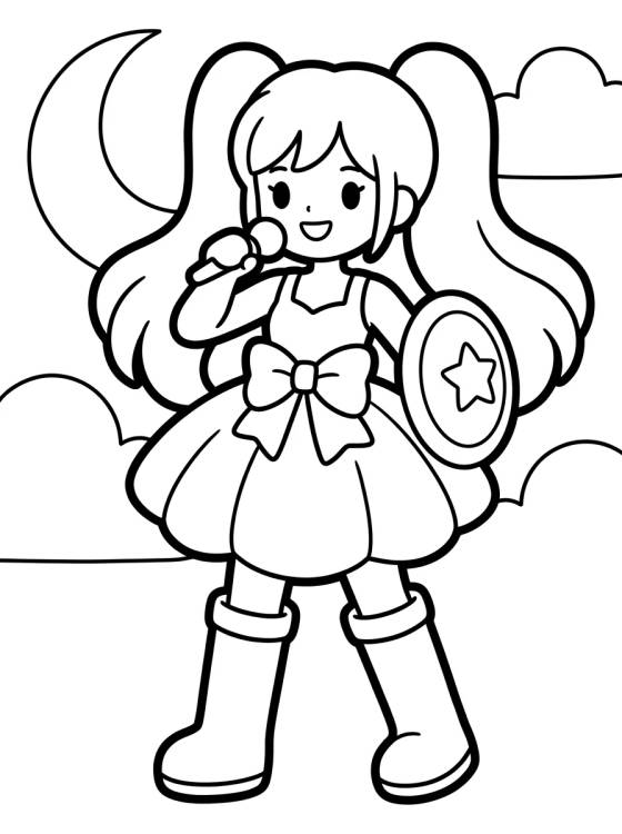 Vestido de Combate y Botas Altas para colorir Desenho de Vestido de Combate y Botas Altas para colorir e imprimir grátis