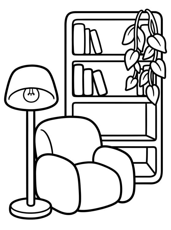 Rincón de la Lectura Agradable para colorir Desenho de Rincón de la Lectura Agradable para colorir e imprimir grátis