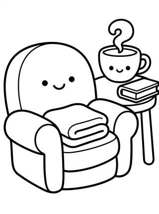 Sillón y Té Calientito para colorir Desenho de Sillón y Té Calientito para colorir e imprimir grátis
