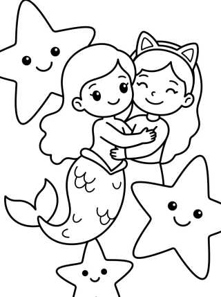 Siregata y Gabby Amigas para colorir Desenho de Siregata y Gabby Amigas para colorir e imprimir grátis
