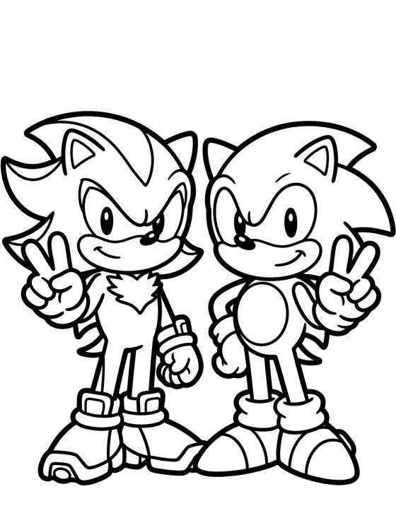 Shadow y Sonic Amigos Tiernos para colorir Desenho de Shadow y Sonic Amigos Tiernos para colorir e imprimir grátis