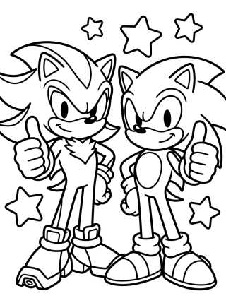 Shadow y Sonic Amigos para colorir Desenho de Shadow y Sonic Amigos para colorir e imprimir grátis