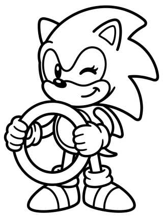 Sonic con Anillo Dorado para colorir Desenho de Sonic con Anillo Dorado para colorir e imprimir grátis