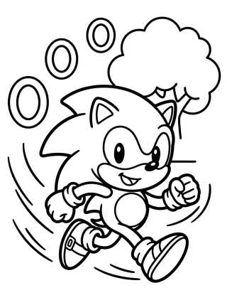 Sonic Corriendo Tierno para colorir Desenho de Sonic Corriendo Tierno para colorir e imprimir grátis