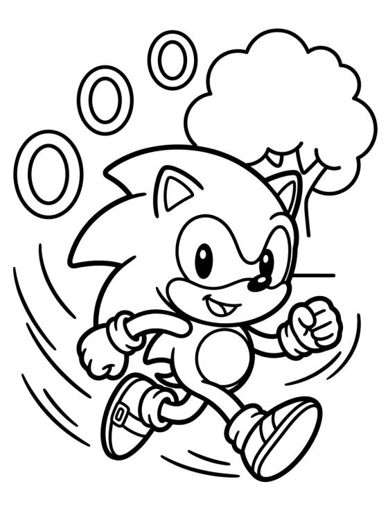 Sonic Corriendo Tierno para colorir Desenho de Sonic Corriendo Tierno para colorir e imprimir grátis