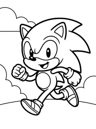 Sonic Corriendo Súper Tierno para colorir Desenho de Sonic Corriendo Súper Tierno para colorir e imprimir grátis