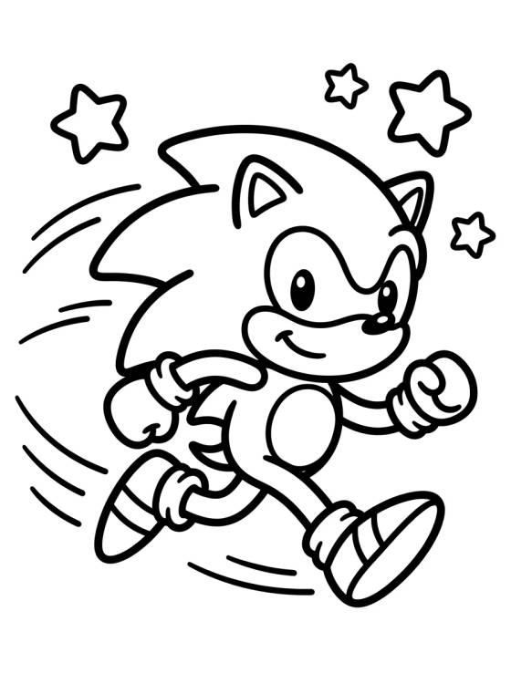Sonic Corriendo Súper Rápido para colorir Desenho de Sonic Corriendo Súper Rápido para colorir e imprimir grátis