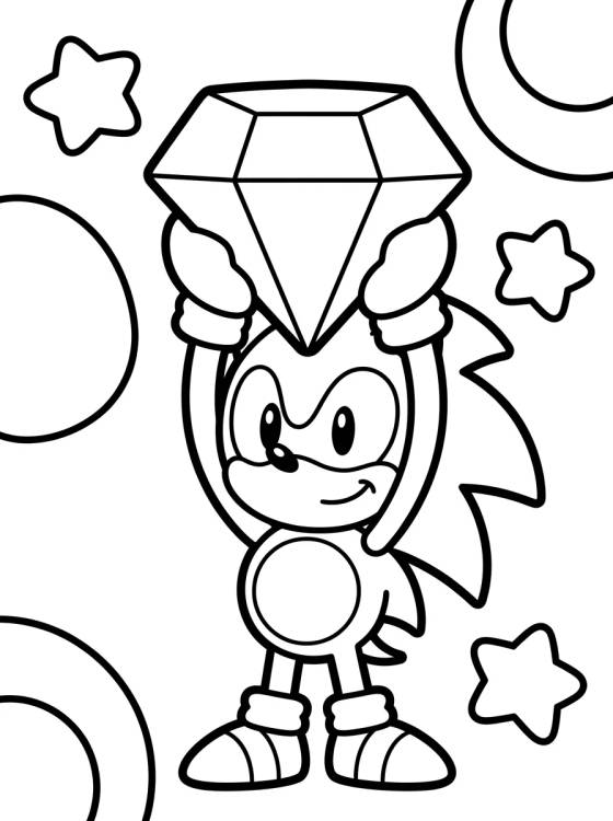 Sonic y la Esmeralda del Caos para colorir Desenho de Sonic y la Esmeralda del Caos para colorir e imprimir grátis