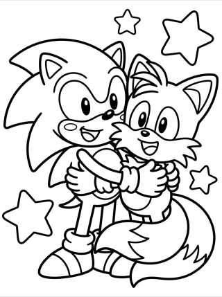 Sonic y Tails Mejores Amigos para colorir Desenho de Sonic y Tails Mejores Amigos para colorir e imprimir grátis