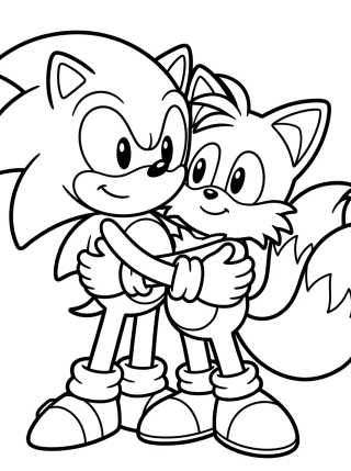 Sonic e Tails Mejores Amigos para colorir Desenho de Sonic e Tails Mejores Amigos para colorir e imprimir grátis