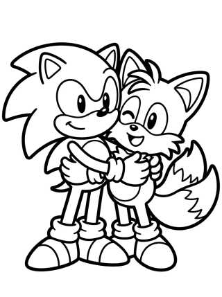 Sonic y Tails Mejores Amigos para colorir Desenho de Sonic y Tails Mejores Amigos para colorir e imprimir grátis