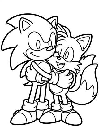 Sonic y Tails Mejores Amigos para colorir Desenho de Sonic y Tails Mejores Amigos para colorir e imprimir grátis