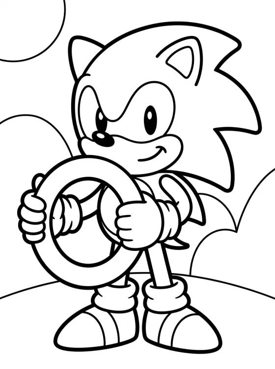 Sonic Sujetando el Anillo Dorado para colorir Desenho de Sonic Sujetando el Anillo Dorado para colorir e imprimir grátis