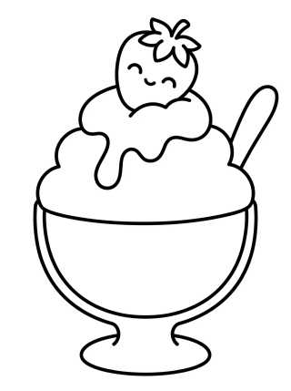 Copa de Helado con Fresa para colorir Desenho de Copa de Helado con Fresa para colorir e imprimir grátis
