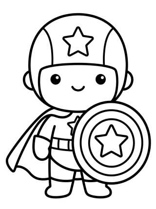 Capitán Tierno con Escudo para colorir Desenho de Capitán Tierno con Escudo para colorir e imprimir grátis