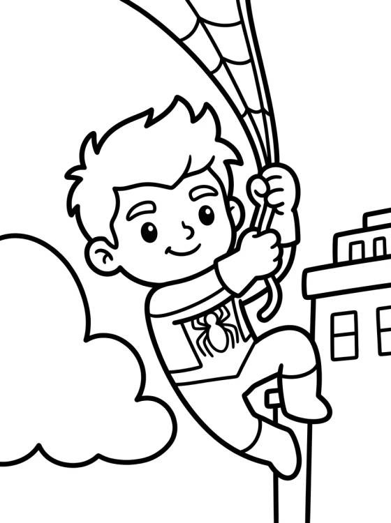 Superhéroe Lanzando Telarañas para colorir Desenho de Superhéroe Lanzando Telarañas para colorir e imprimir grátis
