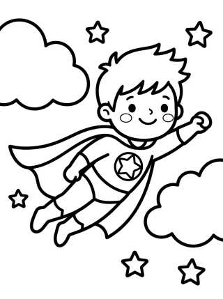 Superniño Volador para colorir Desenho de Superniño Volador para colorir e imprimir grátis