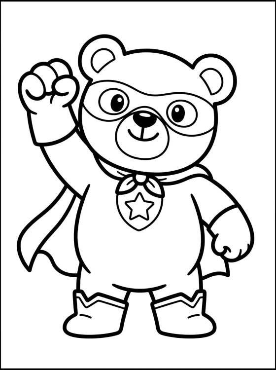 Osito Superhéroe para colorir Desenho de Osito Superhéroe para colorir e imprimir grátis